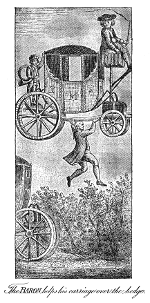 The Baron Helps His Carriage Over The Hedge